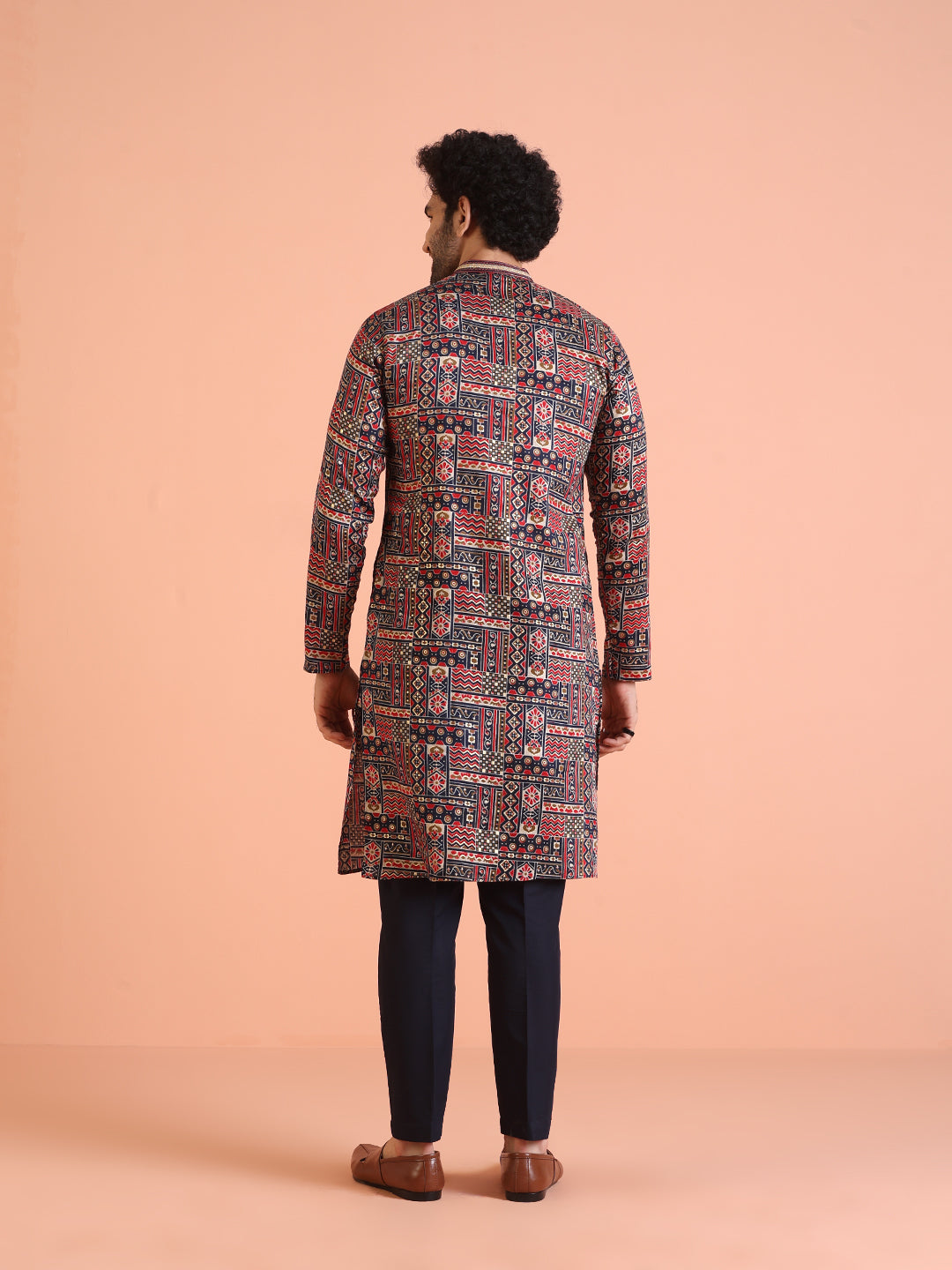 Multicolour Printed Silk Blend Kurta | SHOBITAM
