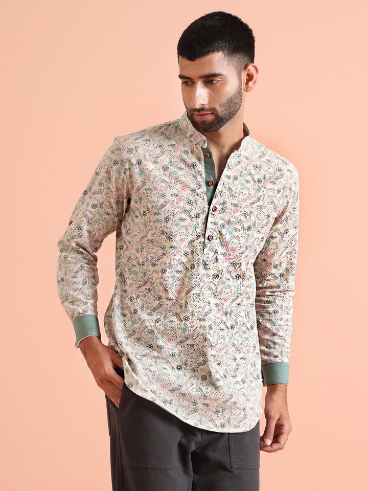 Multi Color Cotton Printed Short Kurta | SHOBITAM