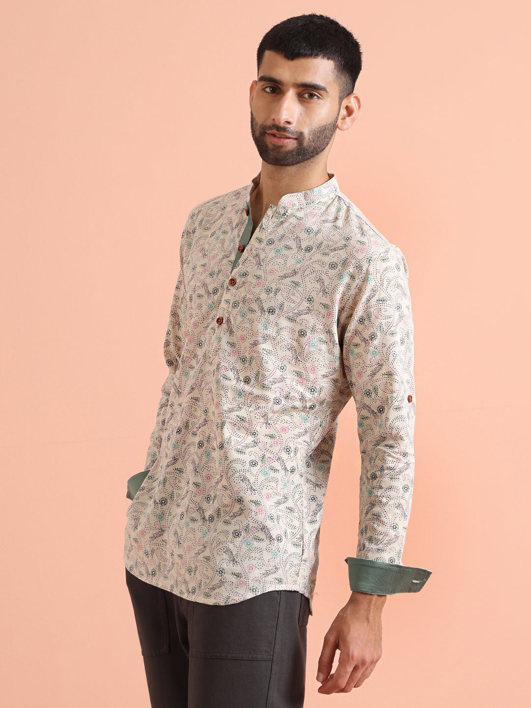 Multi Color Cotton Printed Short Kurta | SHOBITAM