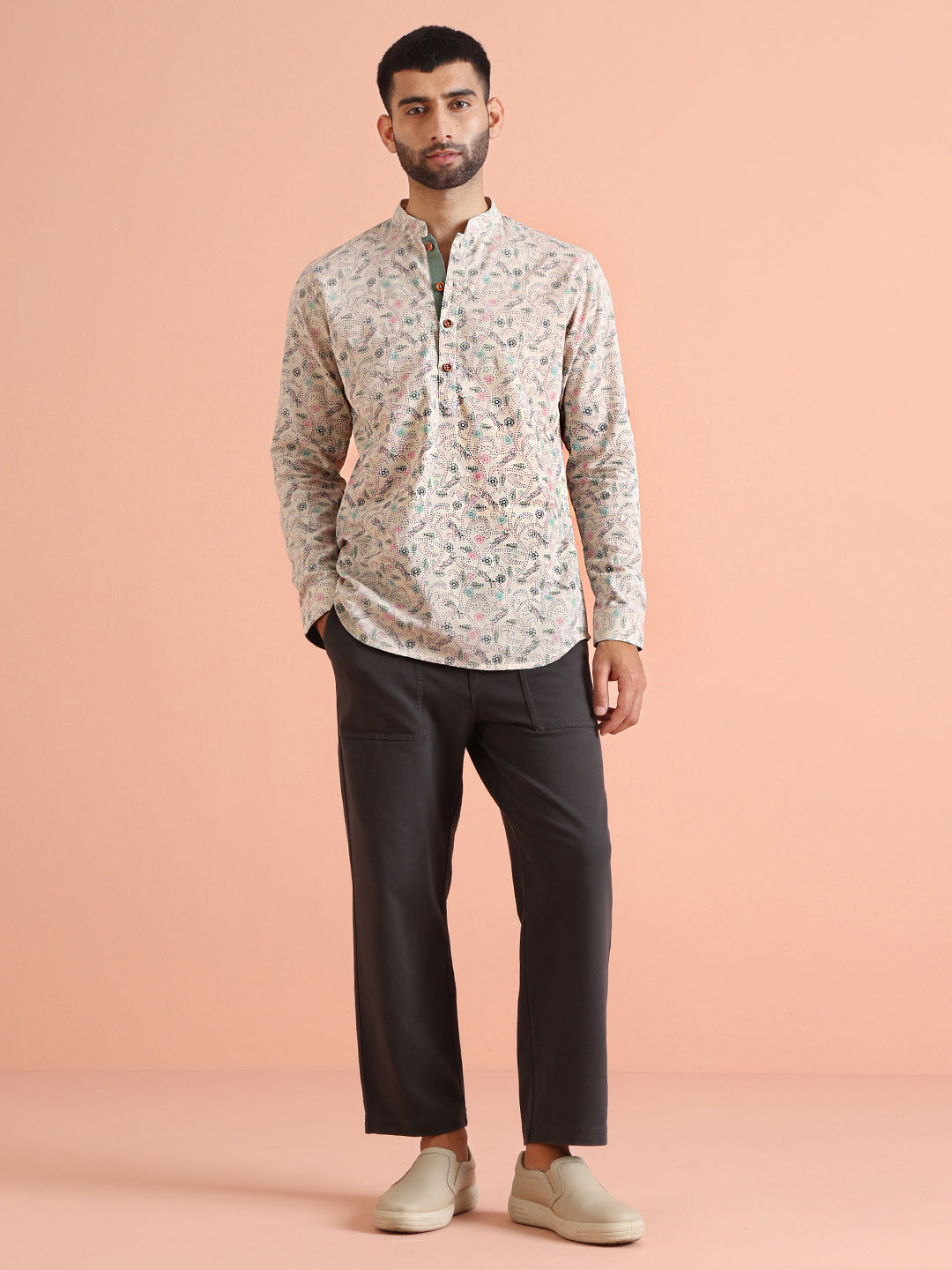 Multi Color Cotton Printed Short Kurta | SHOBITAM