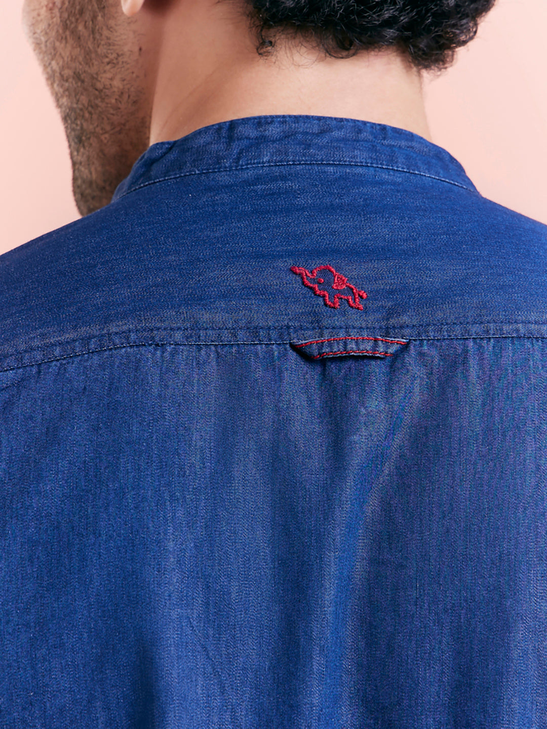Blue Denim Zipper Short Kurta | SHOBITAM