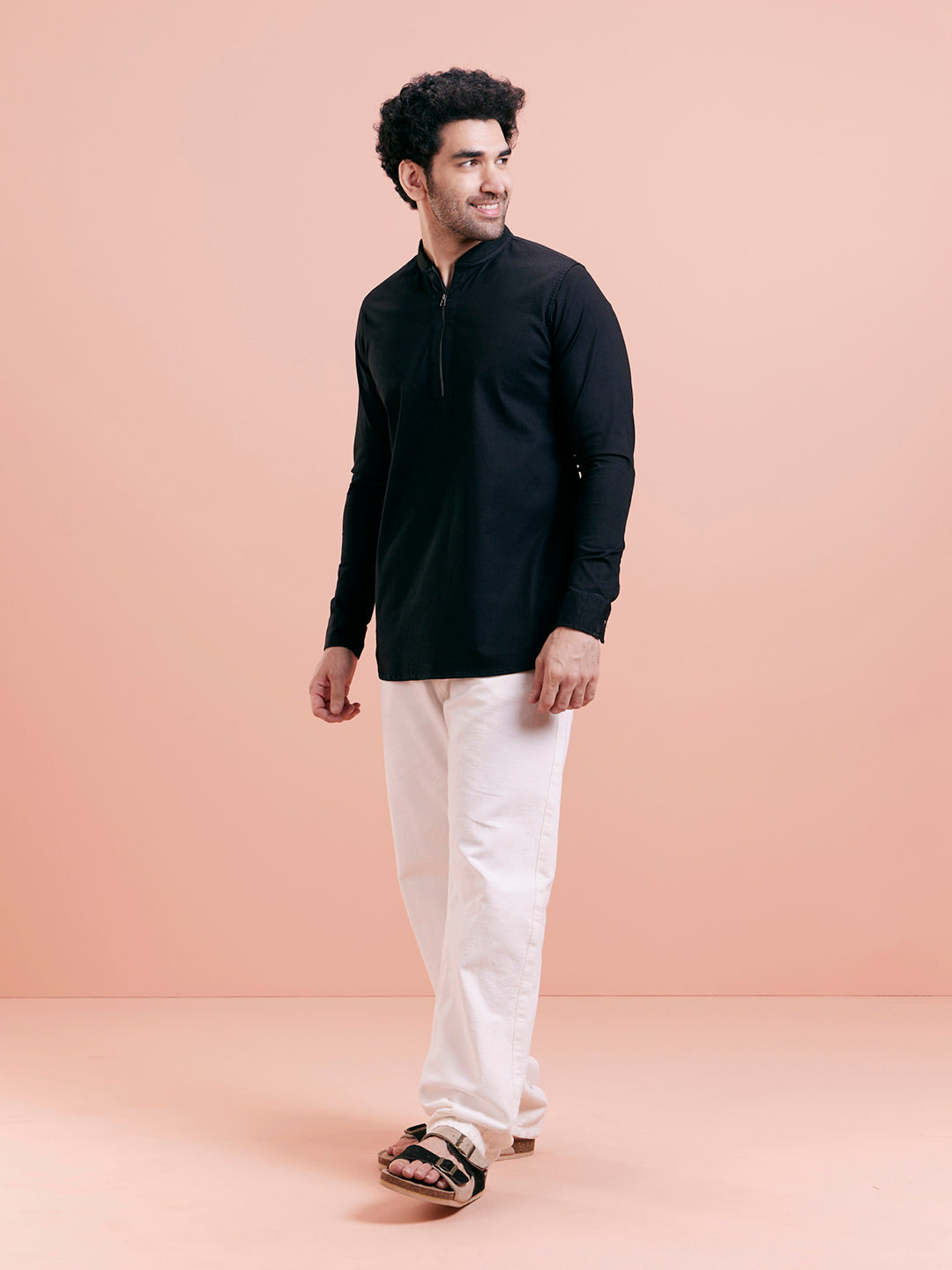 Black Denim Short Kurta | SHOBITAM