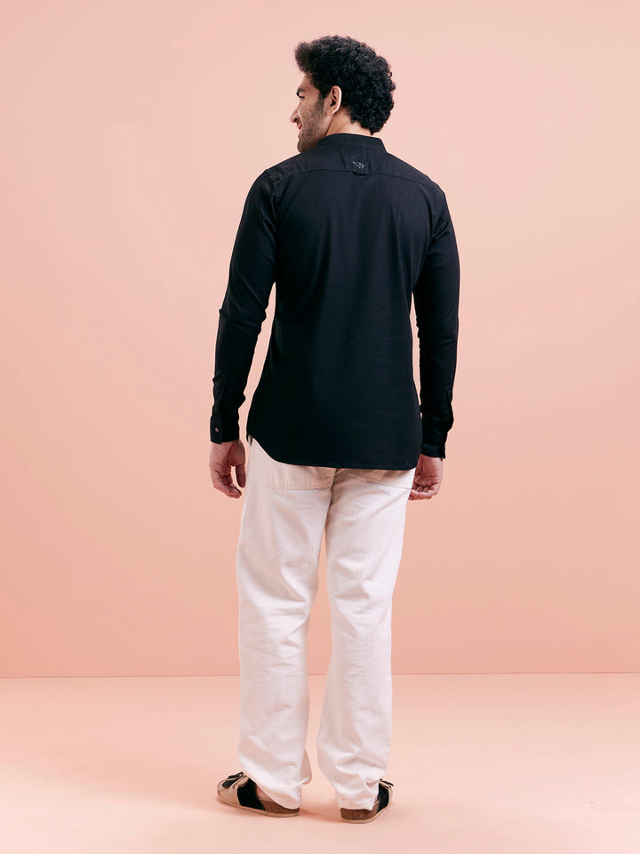 Black Denim Short Kurta | SHOBITAM