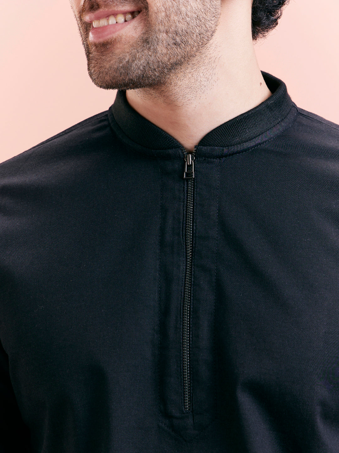 Black Denim Short Kurta | SHOBITAM