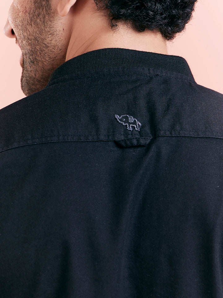 Black Denim Short Kurta | SHOBITAM