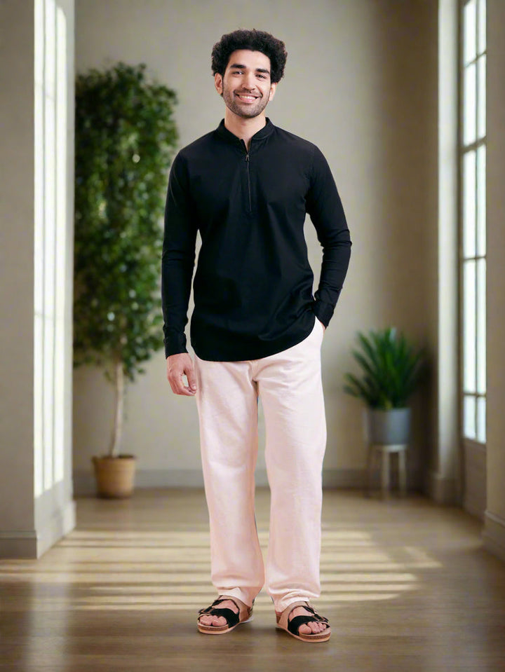 Black Denim Short Kurta | SHOBITAM
