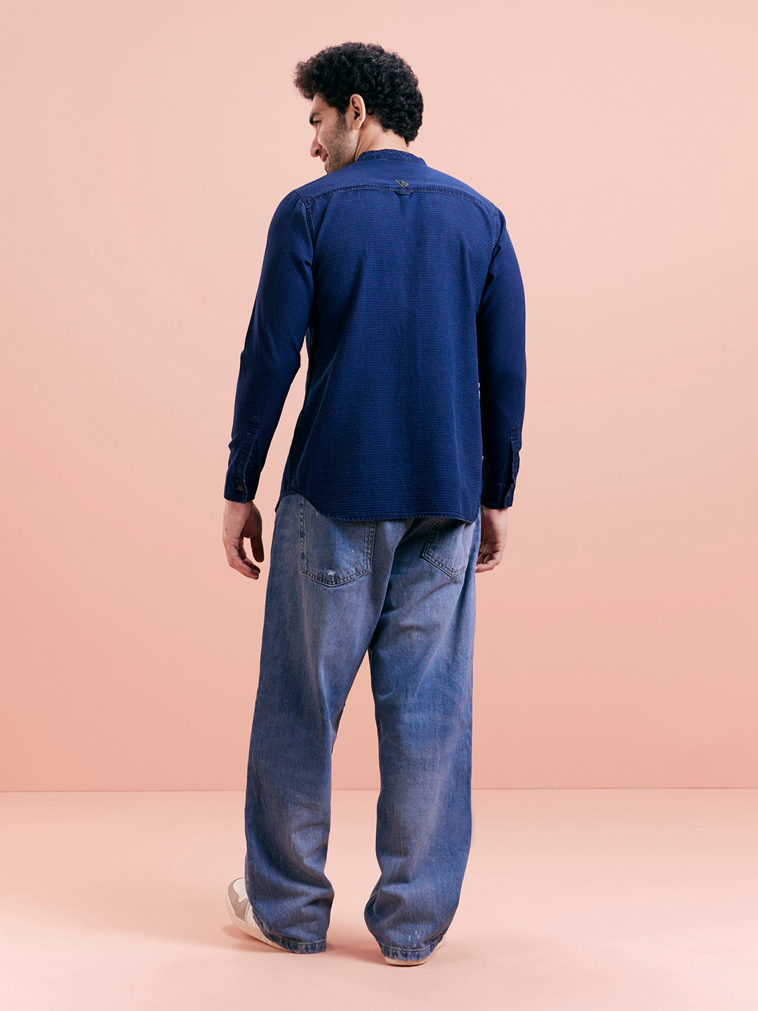 Indigo Blue Denim Short Kurta | SHOBITAM