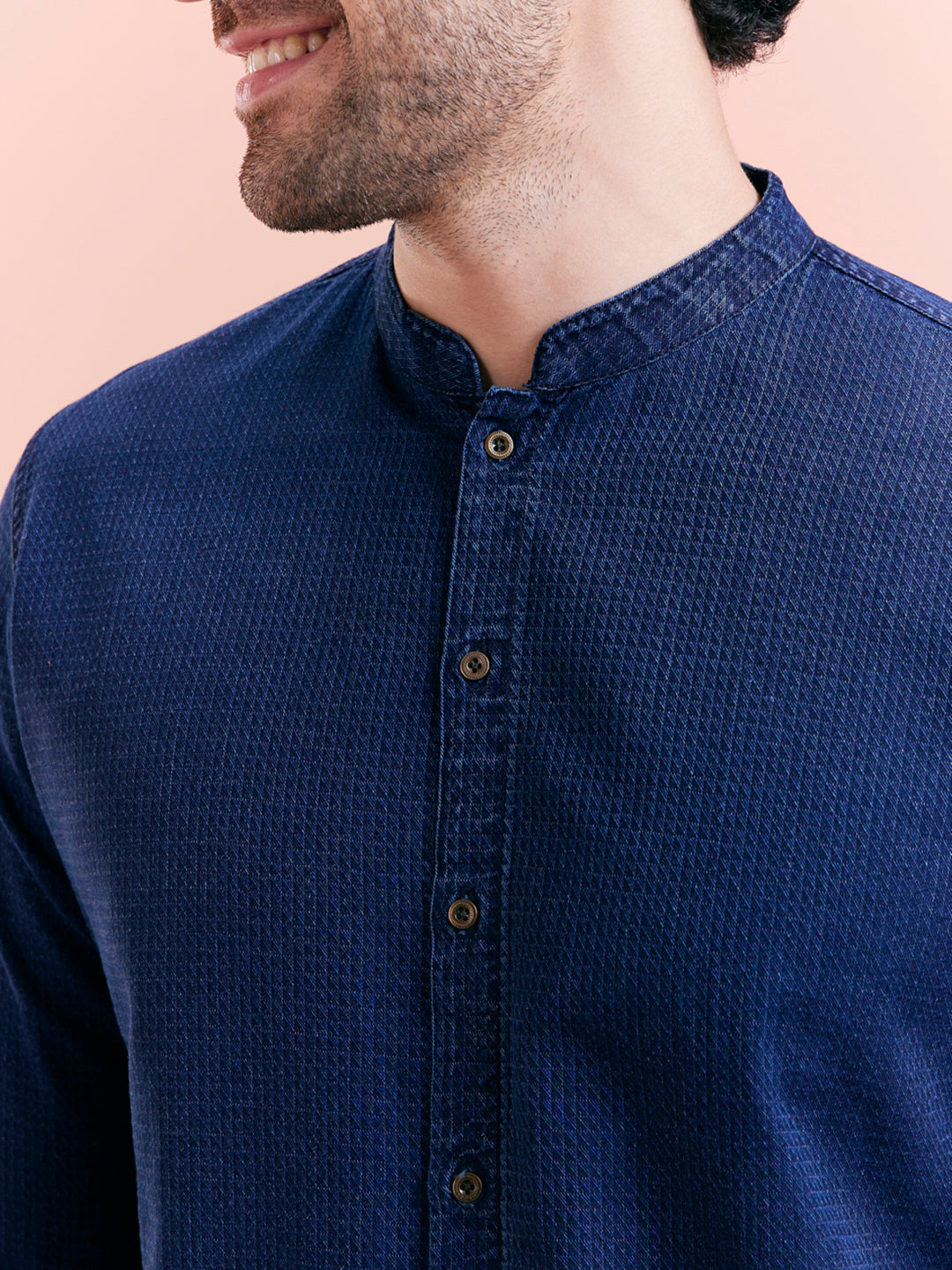 Indigo Blue Denim Short Kurta | SHOBITAM