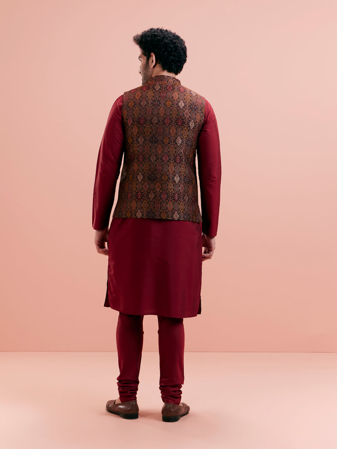 Multi Cotton Silk Printed Nehru Jacket | SHOBITAM