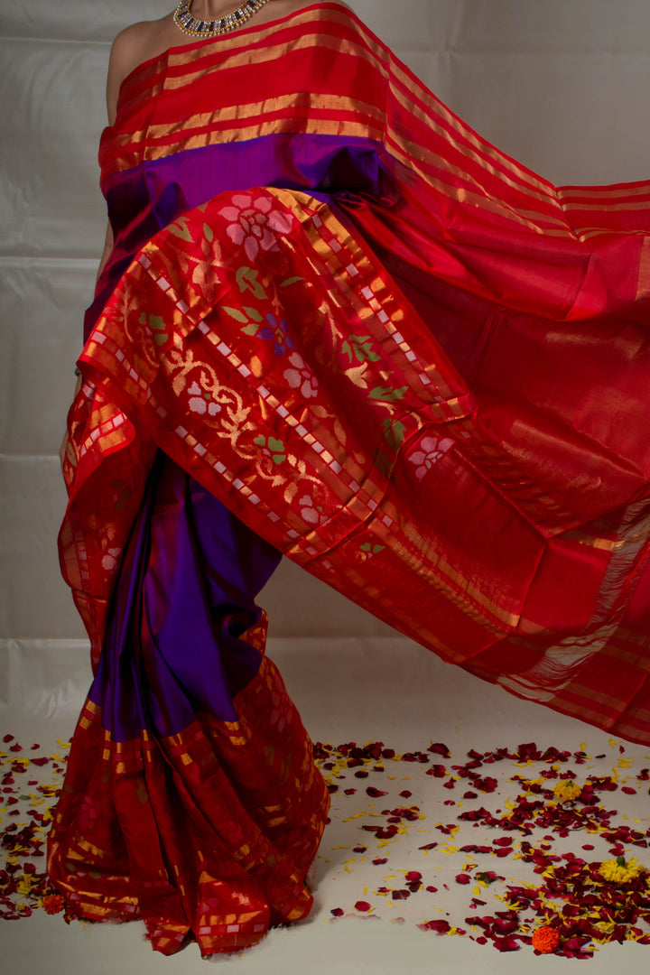 Mrigakshi - PRE-ORDER Designer Handwoven Jamdani Silk Saree | SILK MARK CERTIFIED | SHOBITAM