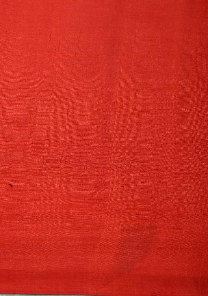 Blush Pink Pure Handloom Silk Saree with Floral Hand Painted and Red Blouse Piece | SILK MARK CERTIFIED | SHOBITAM