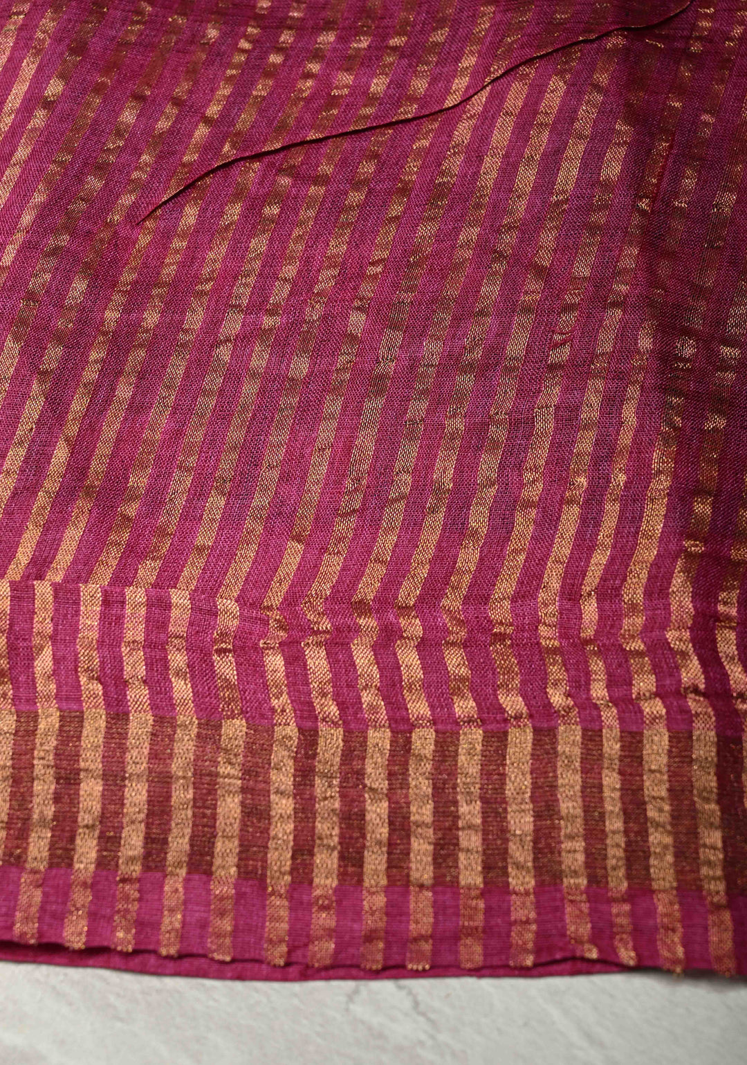 Cactus Green Pure Handloom Tussar Silk saree with Hand Block Print with Contrast Minimal Zari Border | SILK MARK CERTIFIED