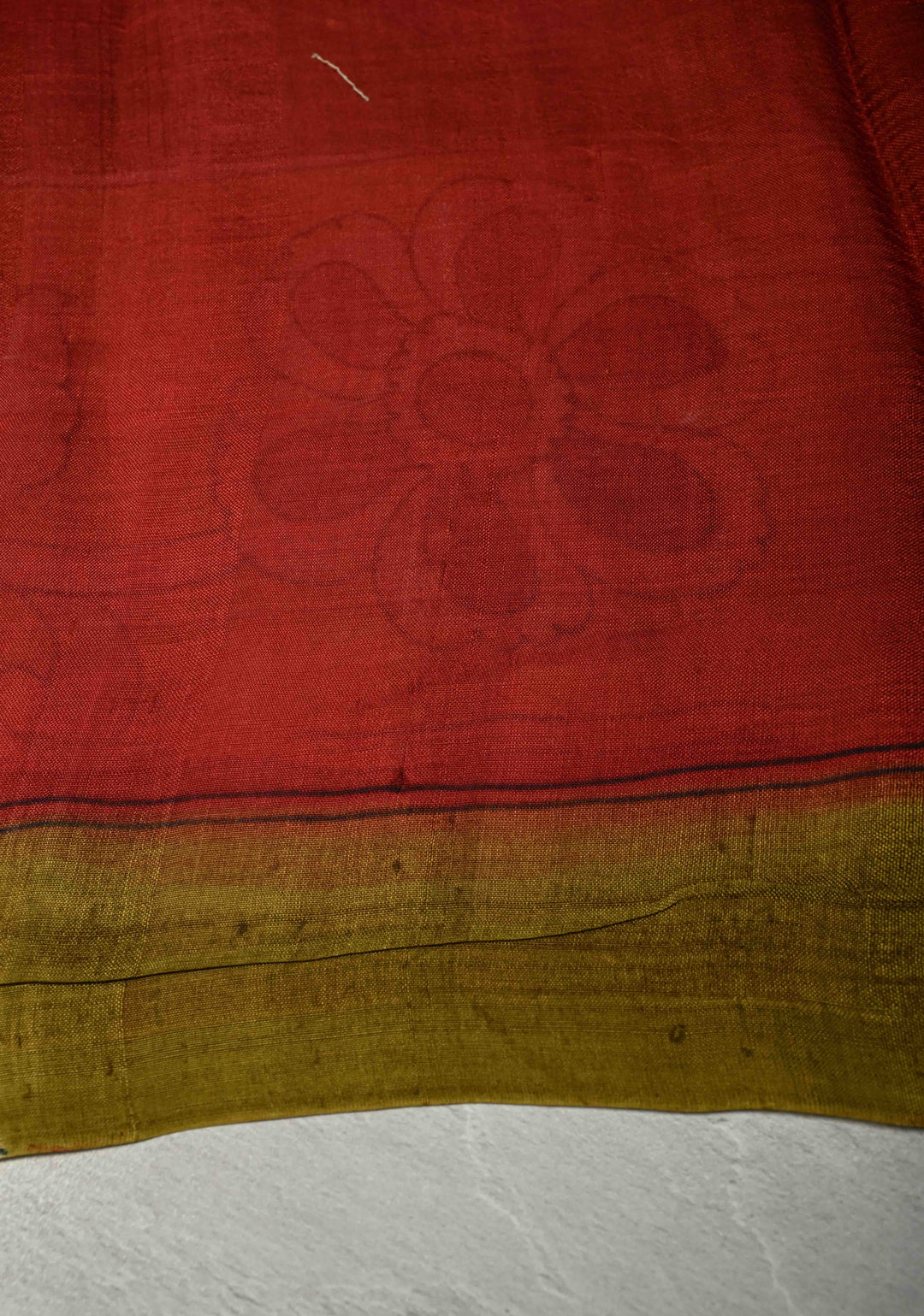 Ollive Green Pure Handloom Silk saree with Hand Painted Kalamkari Design | SILK MARK CERTIFIED | SHOBITAM