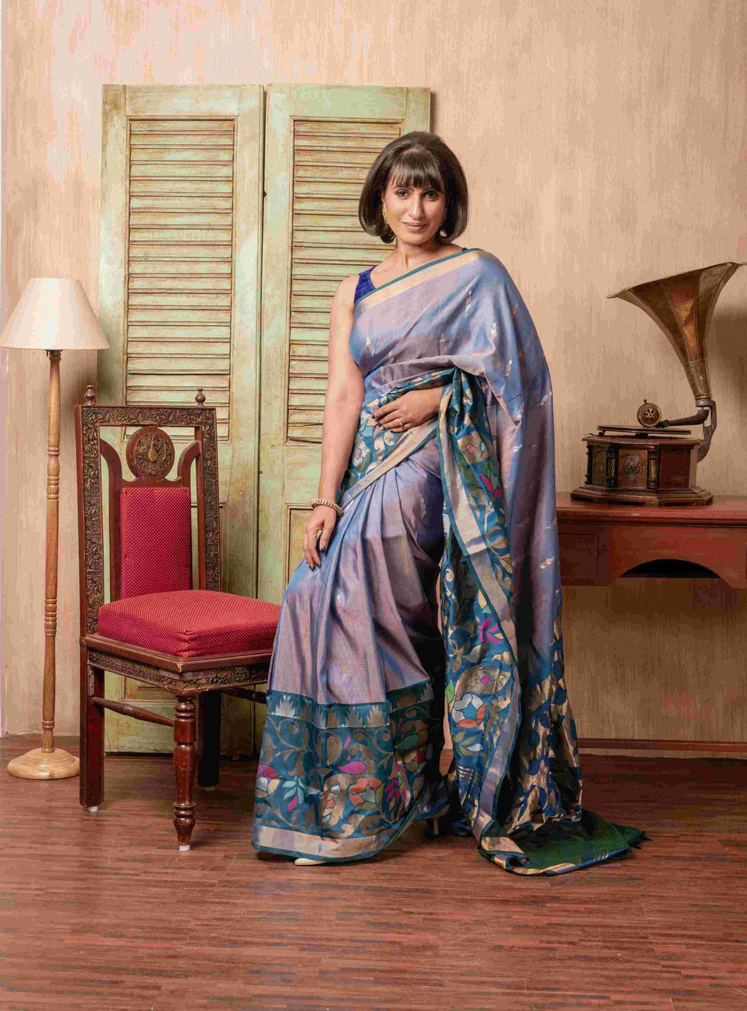 Andam - Pre Order Royal Handwoven Uppada Jamdani Silk Saree | SILK MARK CERTIFIED | SHOBITAM