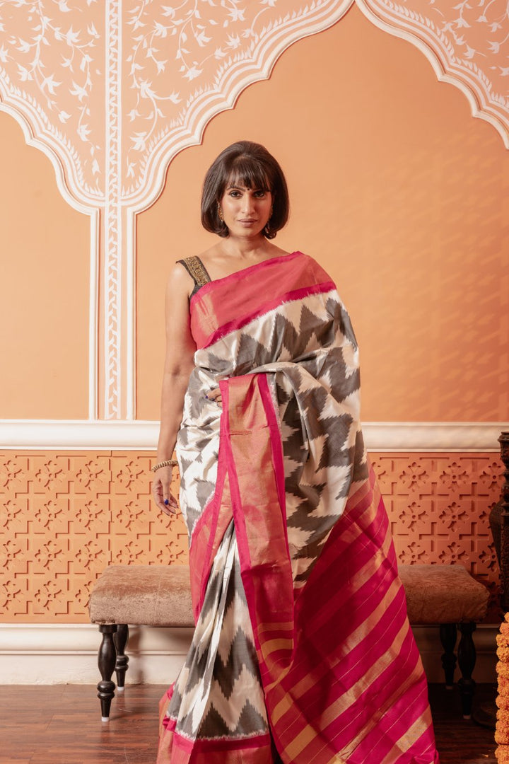 The Wall Street Diva- Handwoven Contemporary Silk Saree | SILK MARK CERTIFIED | SHOBITAM