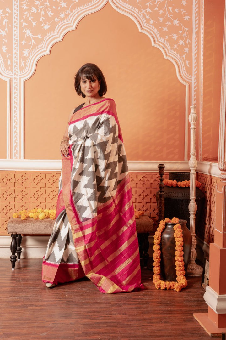 The Wall Street Diva- Handwoven Contemporary Silk Saree | SILK MARK CERTIFIED | SHOBITAM