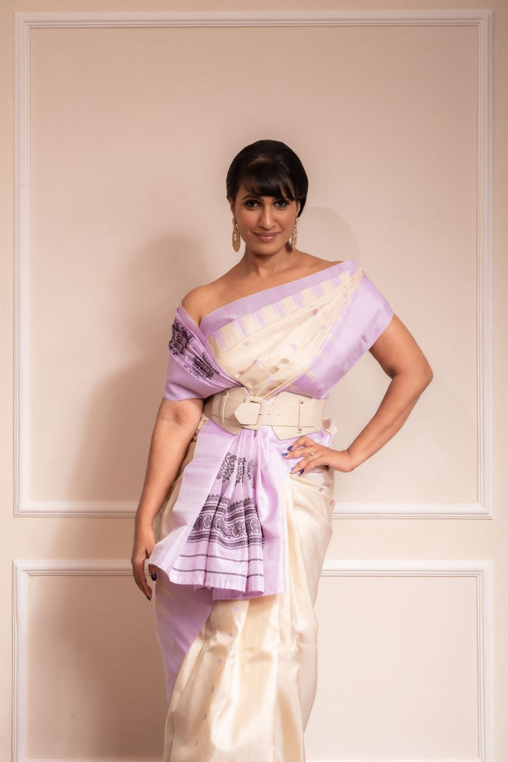 Lavender Muse- PREORDER Gorgeous Gadwal Silk Saree  | SILK MARK CERTIFIED | Shobitam