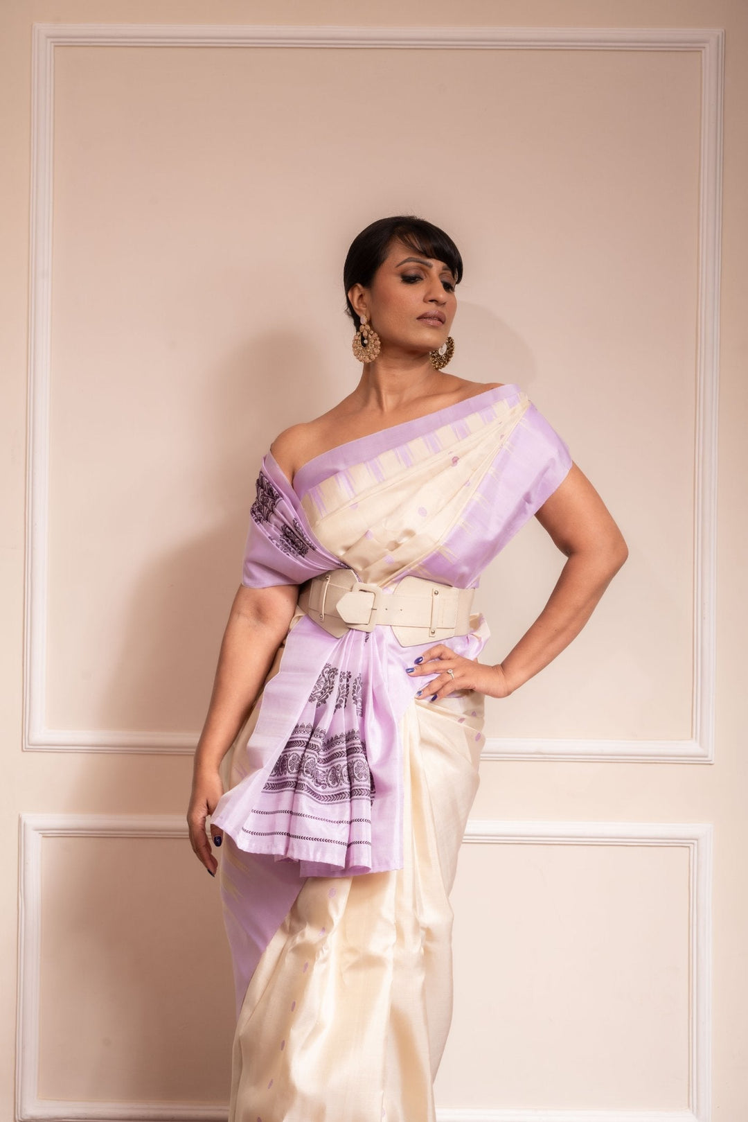 Lavender Muse- PREORDER Gorgeous Gadwal Silk Saree  | SILK MARK CERTIFIED | Shobitam