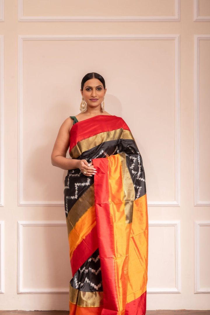 The Modern Era Queen - Handwoven Pochampally Silk Saree | SILK MARK CERTIFIED | SHOBITAM
