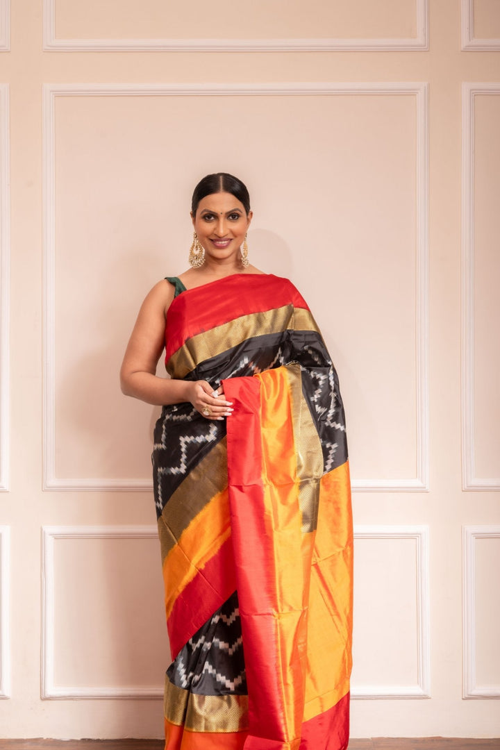 The Modern Era Queen - Handwoven Pochampally Silk Saree | SILK MARK CERTIFIED | SHOBITAM