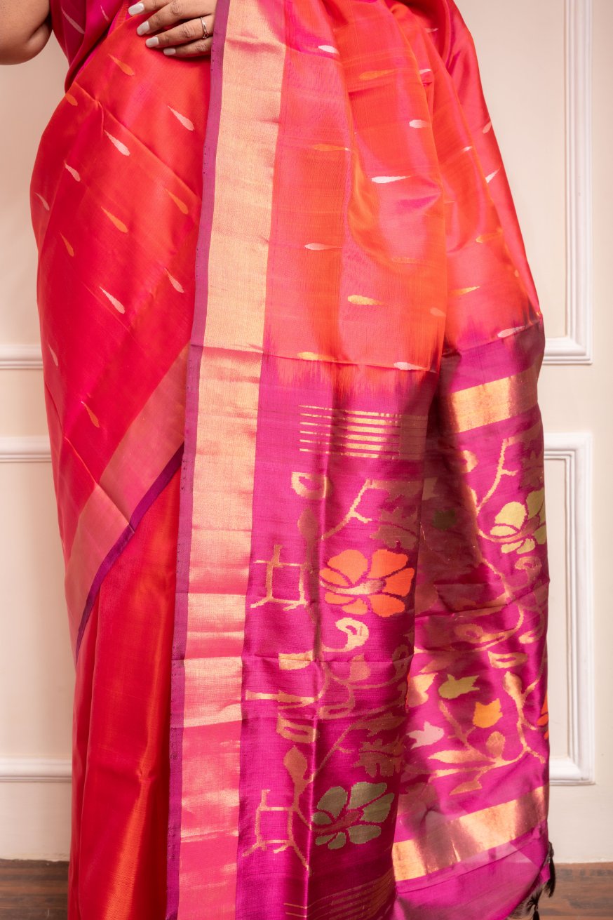 PRE ORDER Kamakshi - Handwoven Uppada Jamdani Silk Saree | SILK MARK CERTIFIED | SHOBITAM