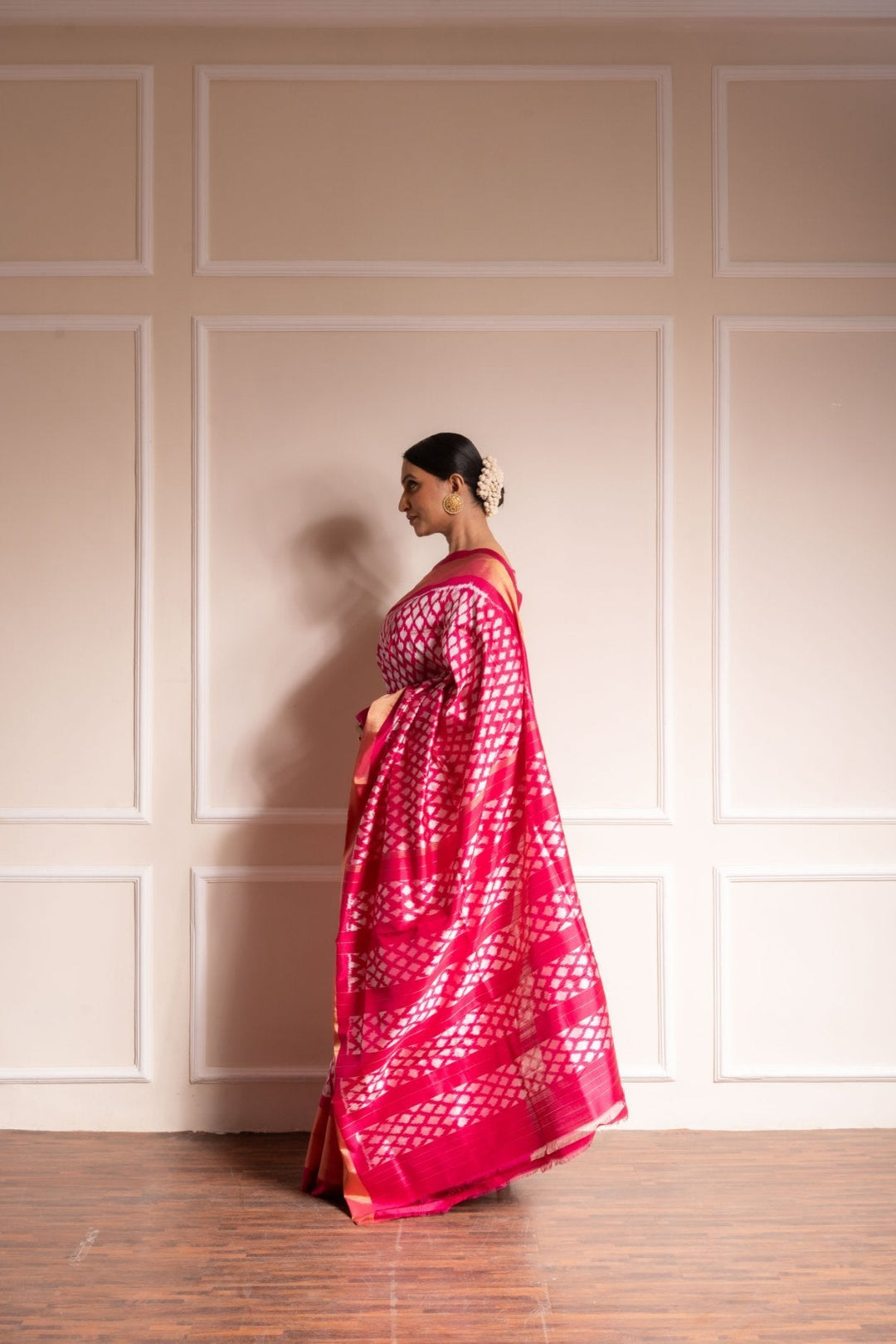 Playfully Pink - Handwoven Pochampally Silk Saree | SILK MARK CERTIFIED | SHOBITAM