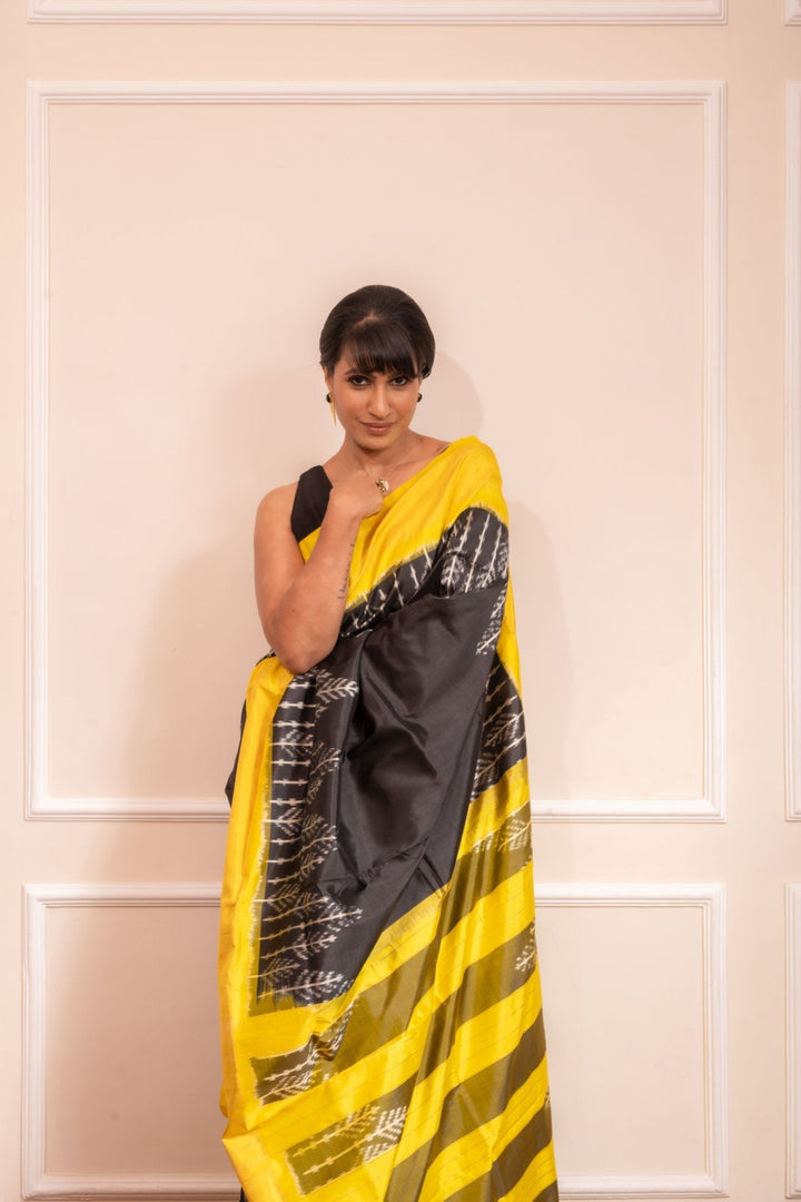 Black Royale - Handwoven Silk Saree | SILK MARK CERTIFIED | SHOBITAM