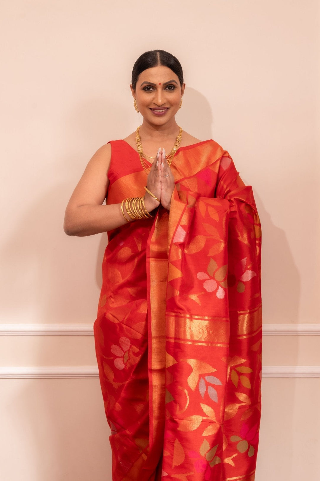 Devi - Royal Handwoven Uppada Jamdani Silk Saree | SILK MARK CERTIFIED | SHOBITAM