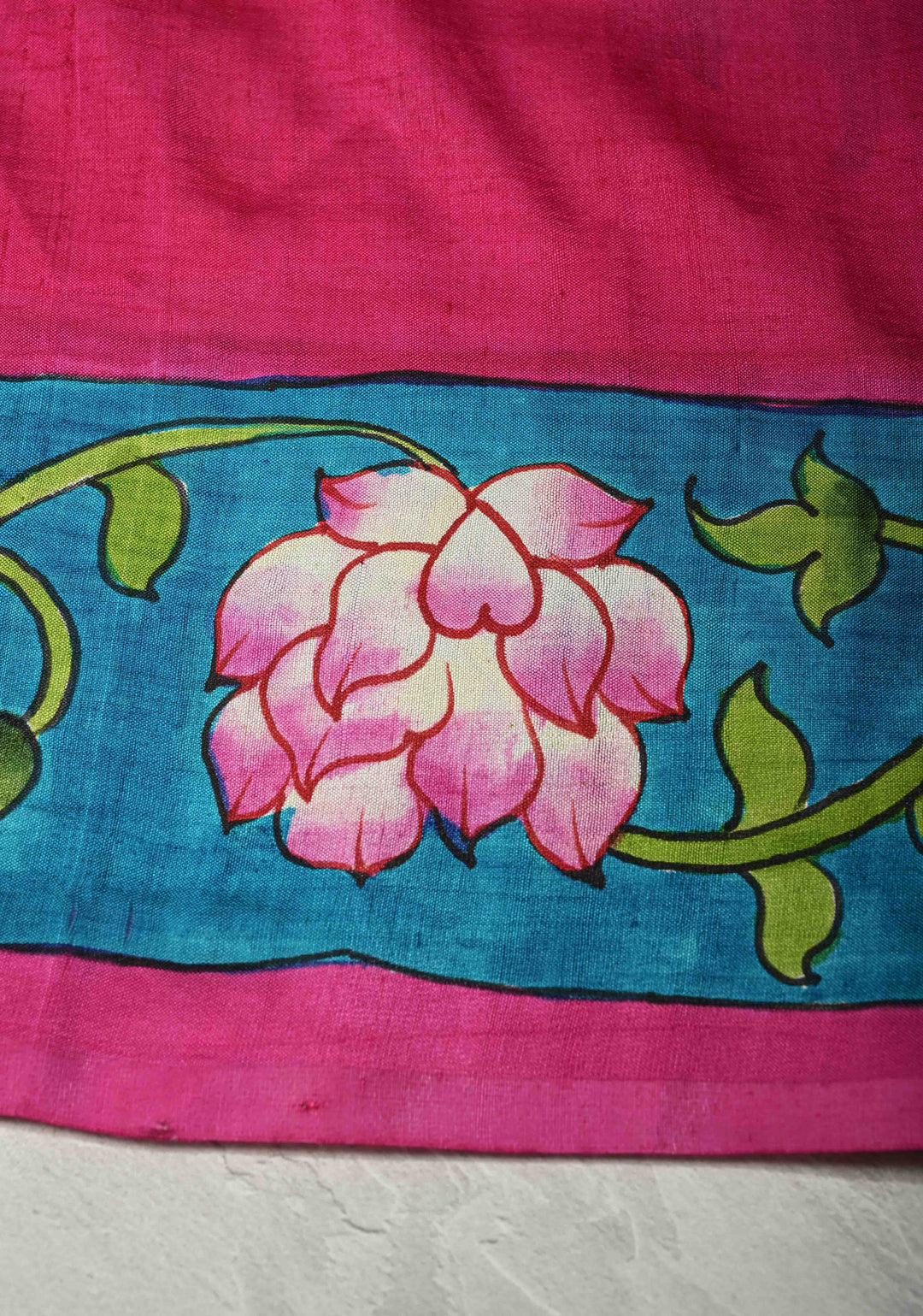 Beige Pure  Bishnupuri Silk Saree with PIchwai Design Lotus Hand Painted details | SILK MARK CERTIFIED