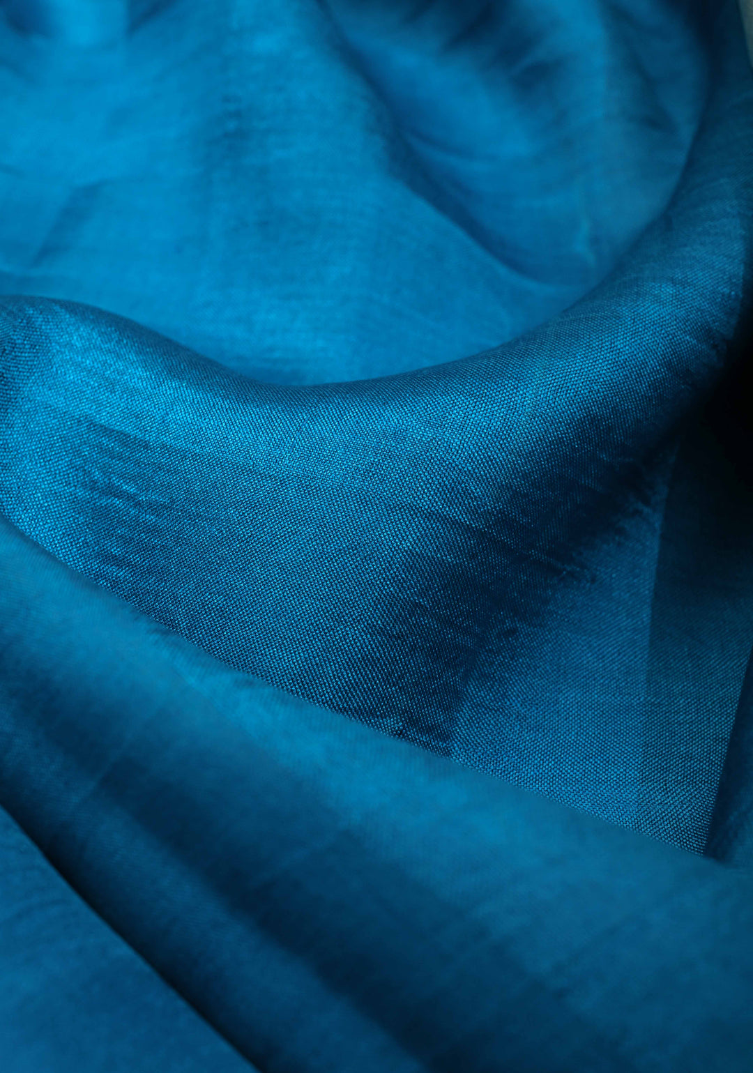 Ananda Blue Pure Handloom Silk saree with Pichwai Hand Painted on Pallu | SILK MARK CERTIFIED