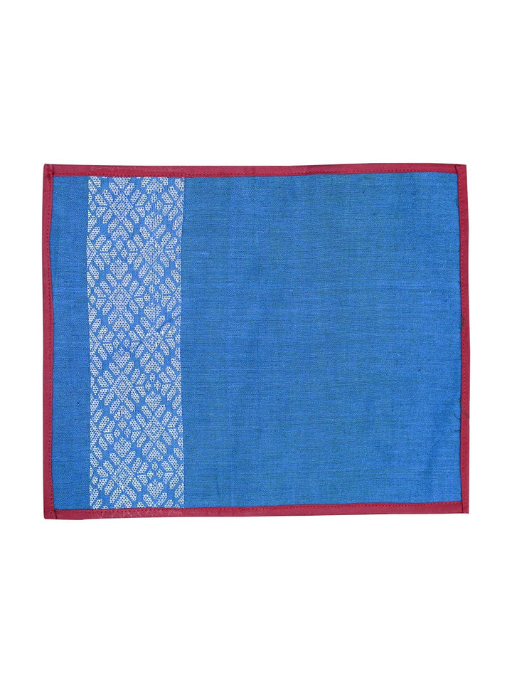 Blue Red Axomiya Cotton Table Mats- 3 Pack | SHOBITAM