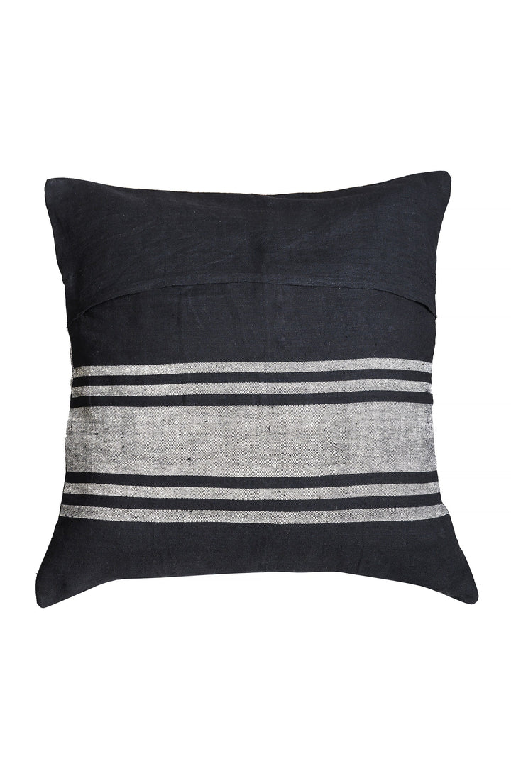 Black Woven Cotton Cushion Covers - Pack of 1 | SHOBITAM