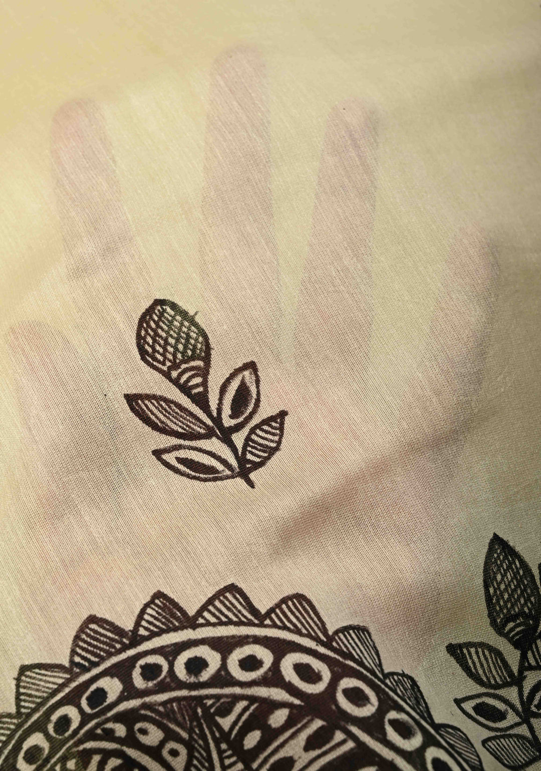 Dusty Rose Tussar Silk Saree with Kalamakari Handblock Print on Border and pallu | SILK MARK CERTIFIED (Copy)