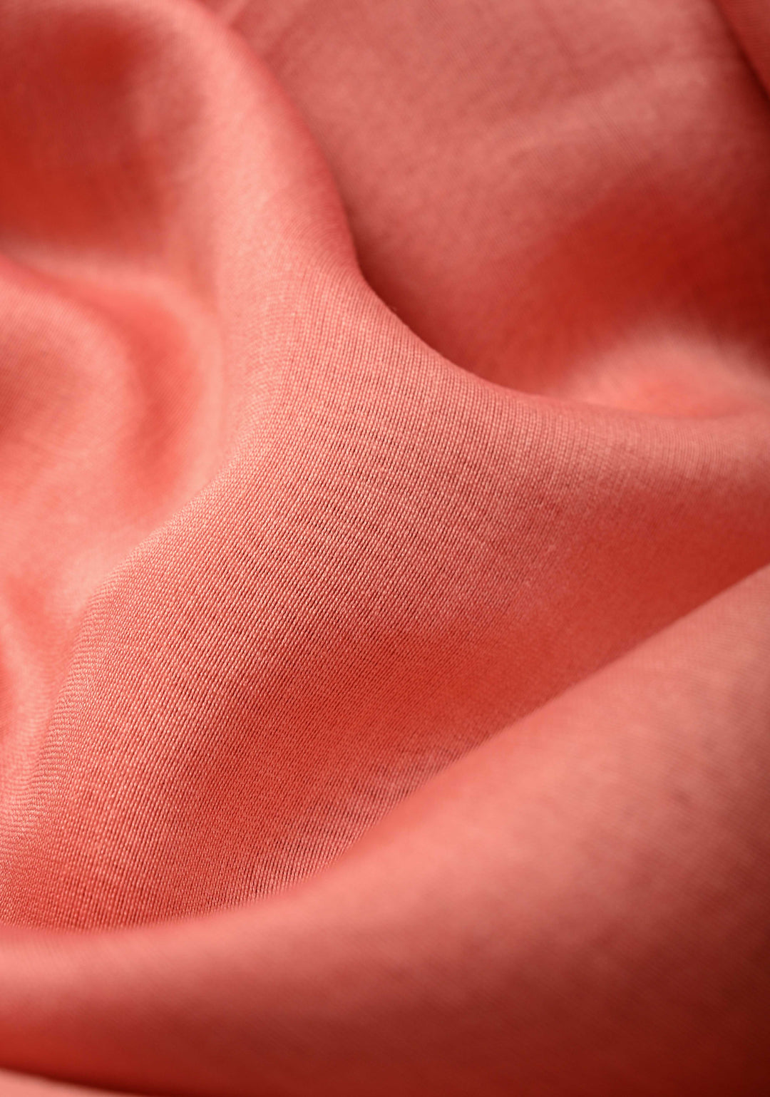 Coral Pink Chanderi Cotton Silk Saree with Madhubani Hand painted and Minimal Zari Border