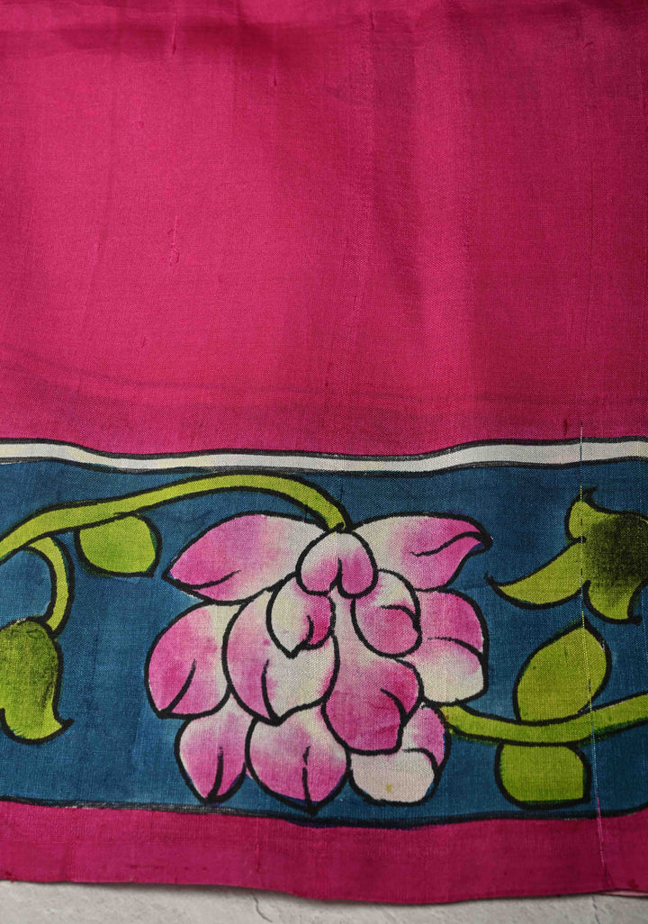 Beige Pure  Bishnupuri Silk Saree with PIchwai Design Lotus Hand Painted details | SILK MARK CERTIFIED