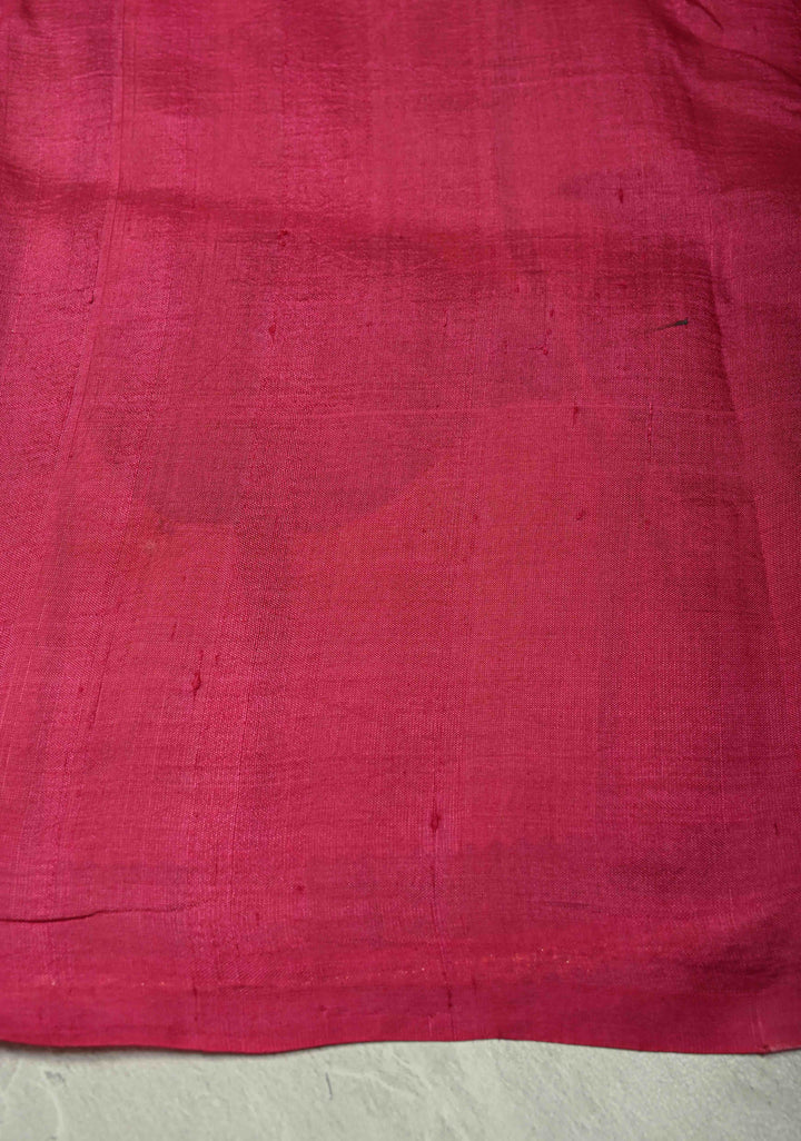 Vermilion Orange Pure Tussar Silk Saree with Kalamkari Lotus Hand Painted and Pichwai Motifs on Pallu | SILK MARK CERTIFIED (Copy)