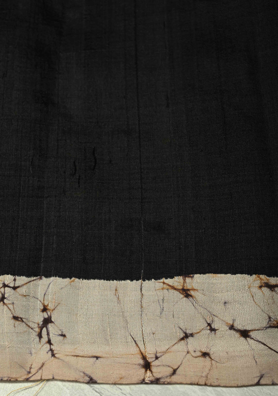 Beige Bishnupuri Silk Saree with Floral Hand Wax Batik Print and Skirt Border, Pallu| SILK MARK CERTIFIED