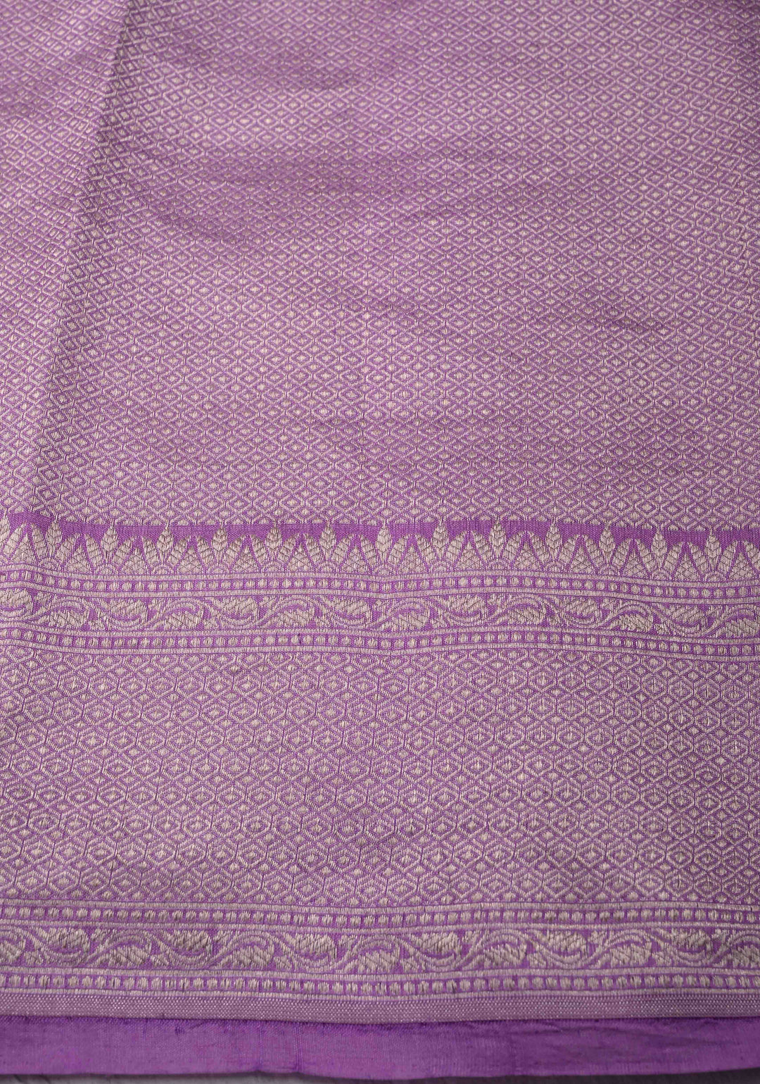 Dark Lavender Meenakari Velvet Weaving on Pure Mashru Silk Saree with Zari Brocade and Border