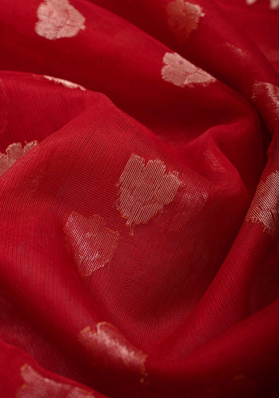 Exqusite Banarasi Red Net Saree with Zari Butta Paithani Style Skirt Border