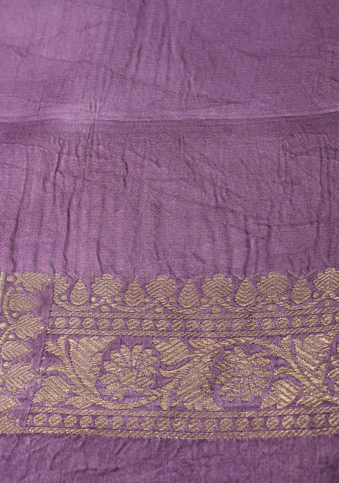 Dusty Lavender Meenakari Velvet Weaving Pure Mashru Silk Saree with Floral Zari buttas and Paisley Border |  SILK MARK CERTIFIED