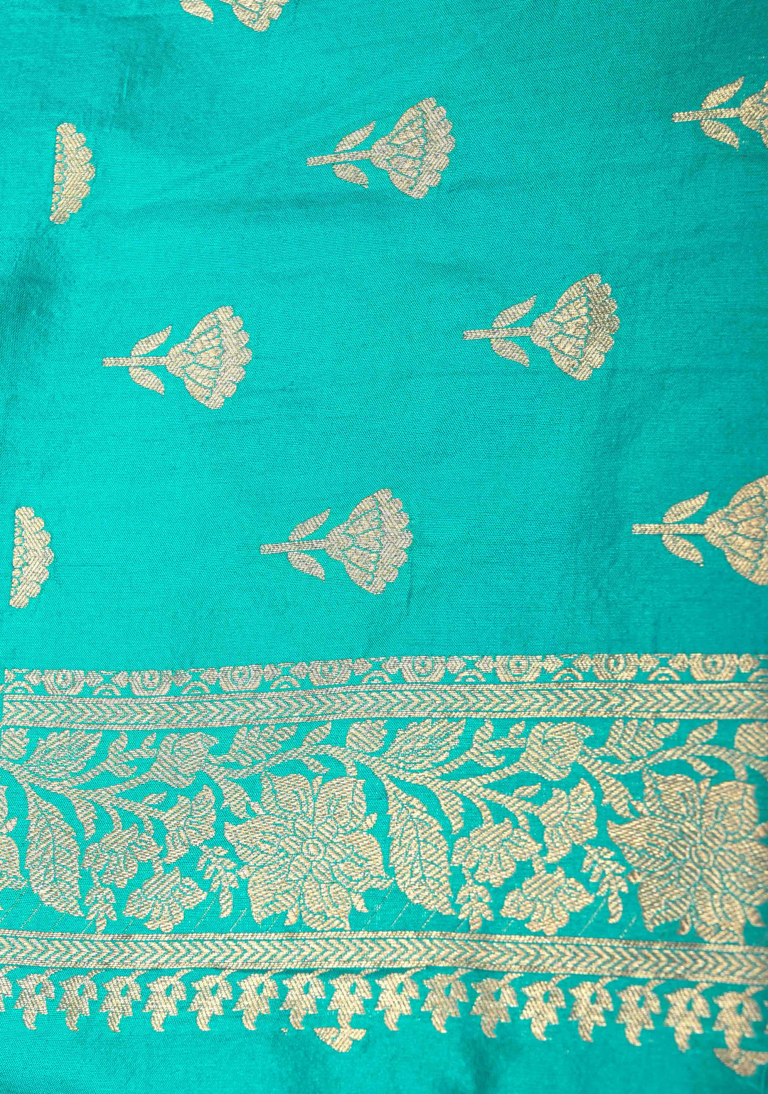 Exquisite Multicolor Rangkaat Design on Banarasi Katan Silk Saree with Geometric Brocade and Zari Border | SILK MARK CERTIFIED