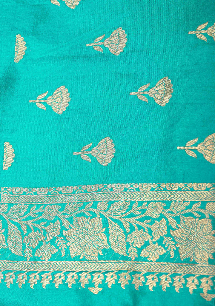 Exquisite Multicolor Rangkaat Design on Banarasi Katan Silk Saree with Geometric Brocade and Zari Border | SILK MARK CERTIFIED