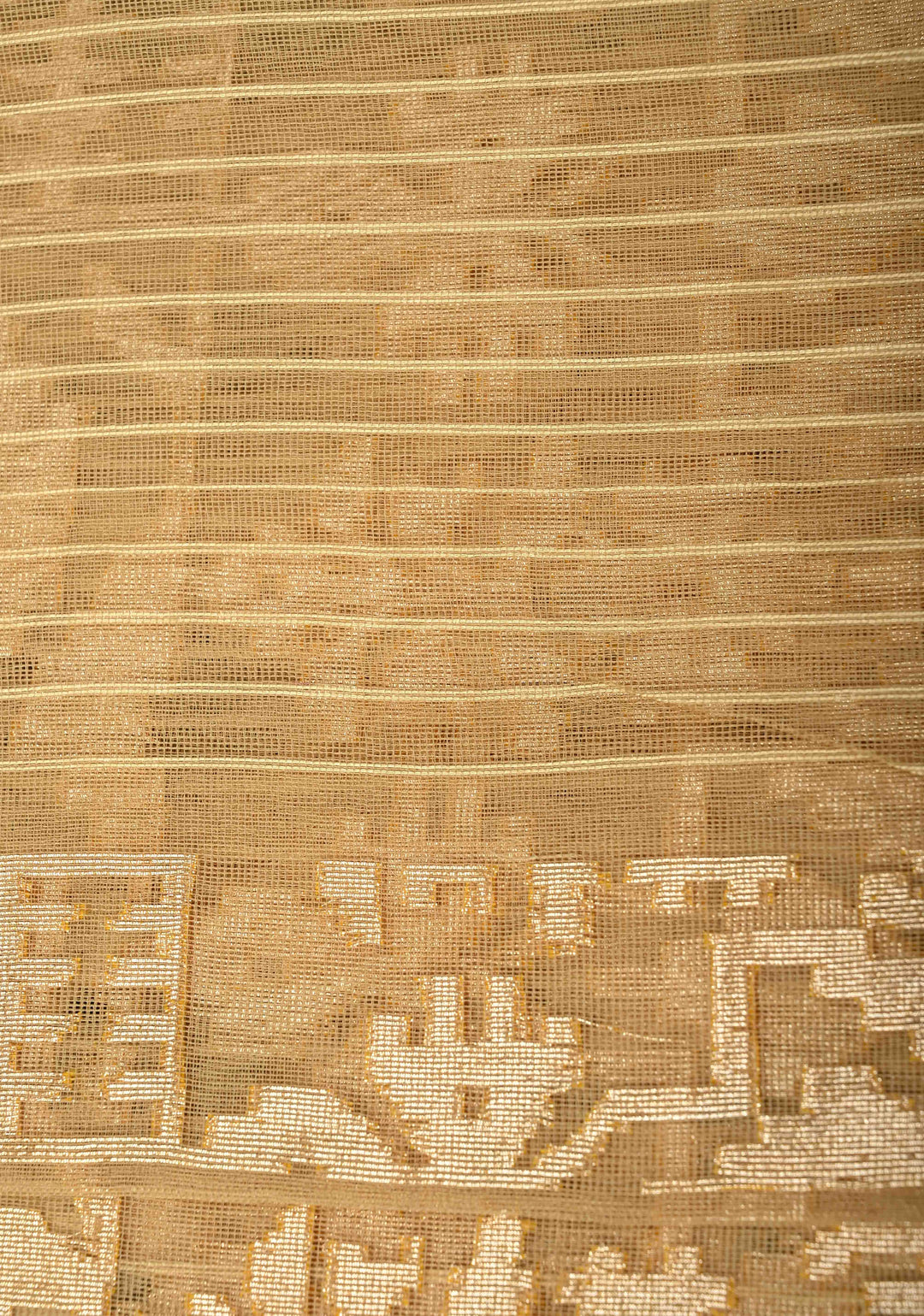 Golden hue Banarasi Net Handloom Saree with Zari Borders | SILK MARK CERTIFIED