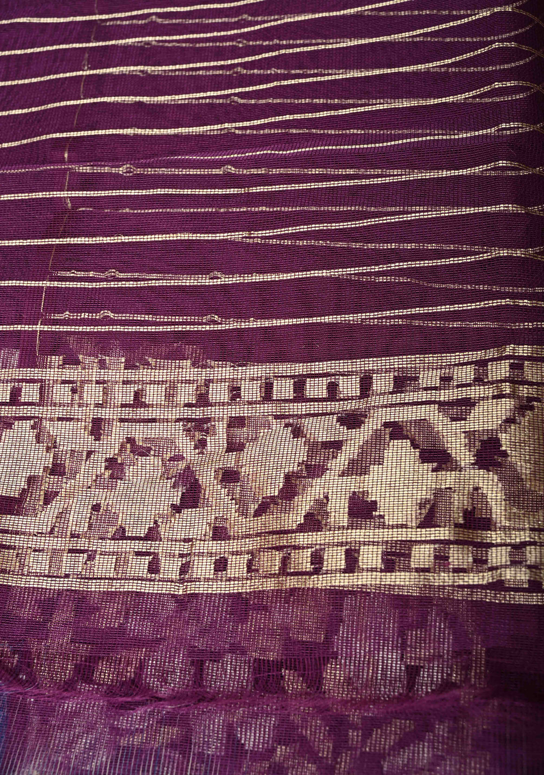 Jamuni Purple Handloom Banarasi Net Saree Featuring  Alfi Gold silver Motifs |SILK MARK CERTIFIED