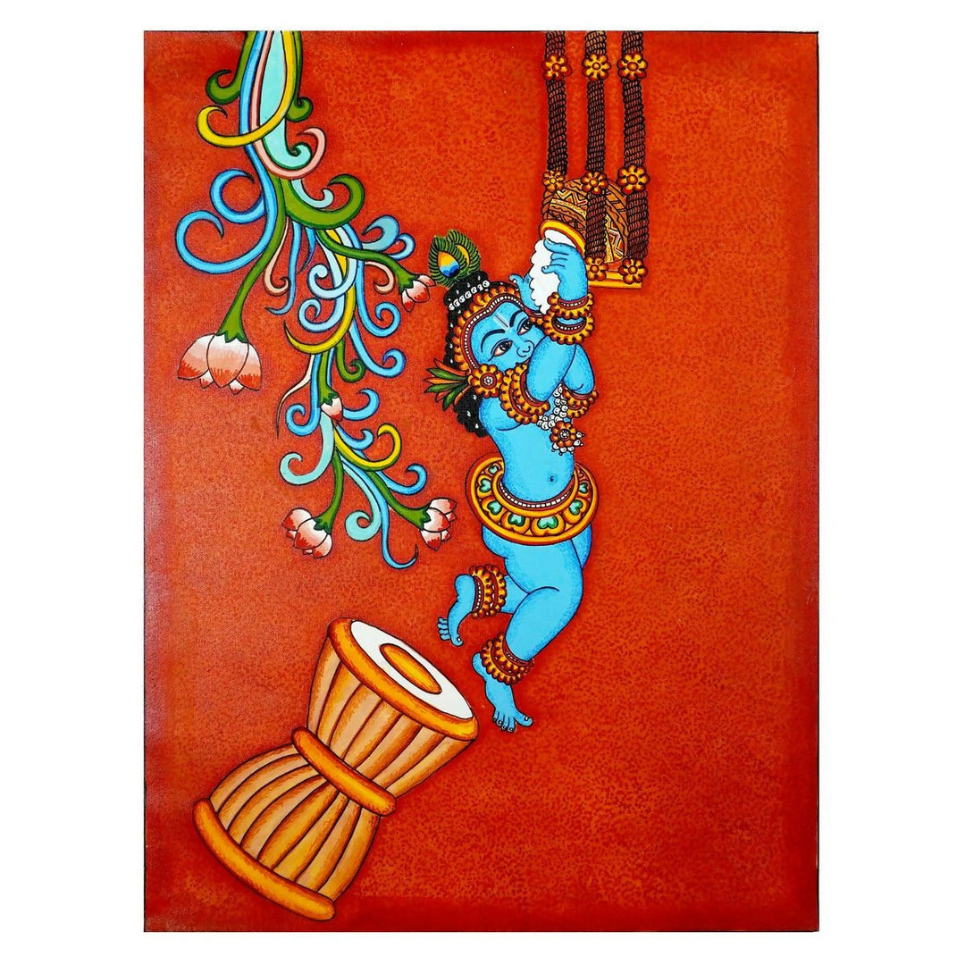 MURAL PAINTING BUTTER KRISHNA 26*20 | SHOBITAM