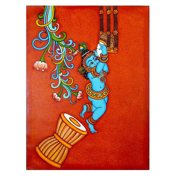 MURAL PAINTING BUTTER KRISHNA 26*20 | SHOBITAM