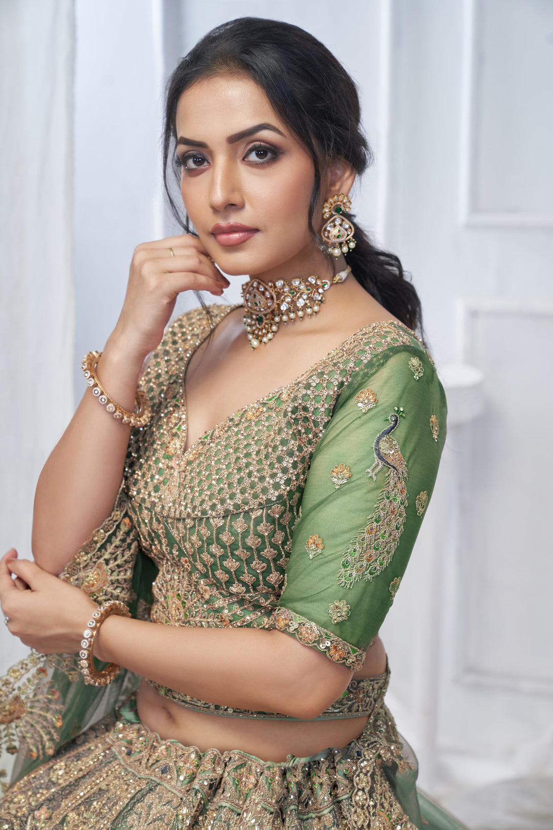 Enchanted Oasis Lehenga For Mehendi, Braidsmaid, Special Occasions, Made to Order