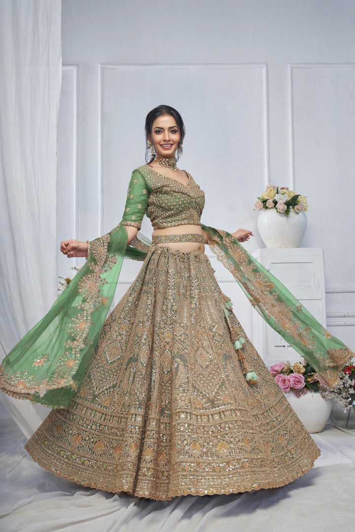 Enchanted Oasis Lehenga For Mehendi, Braidsmaid, Special Occasions, Made to Order