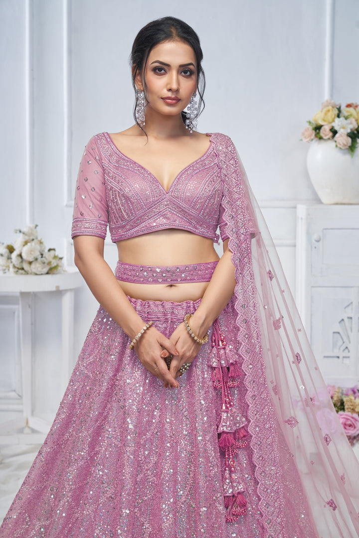 Lavender Shimmer Lehenga for Special Occasions and Bridesmaids