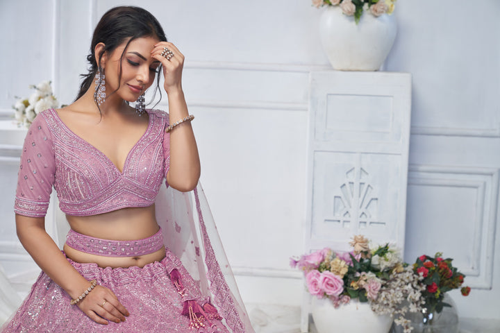 Lavender Shimmer Lehenga for Special Occasions and Bridesmaids